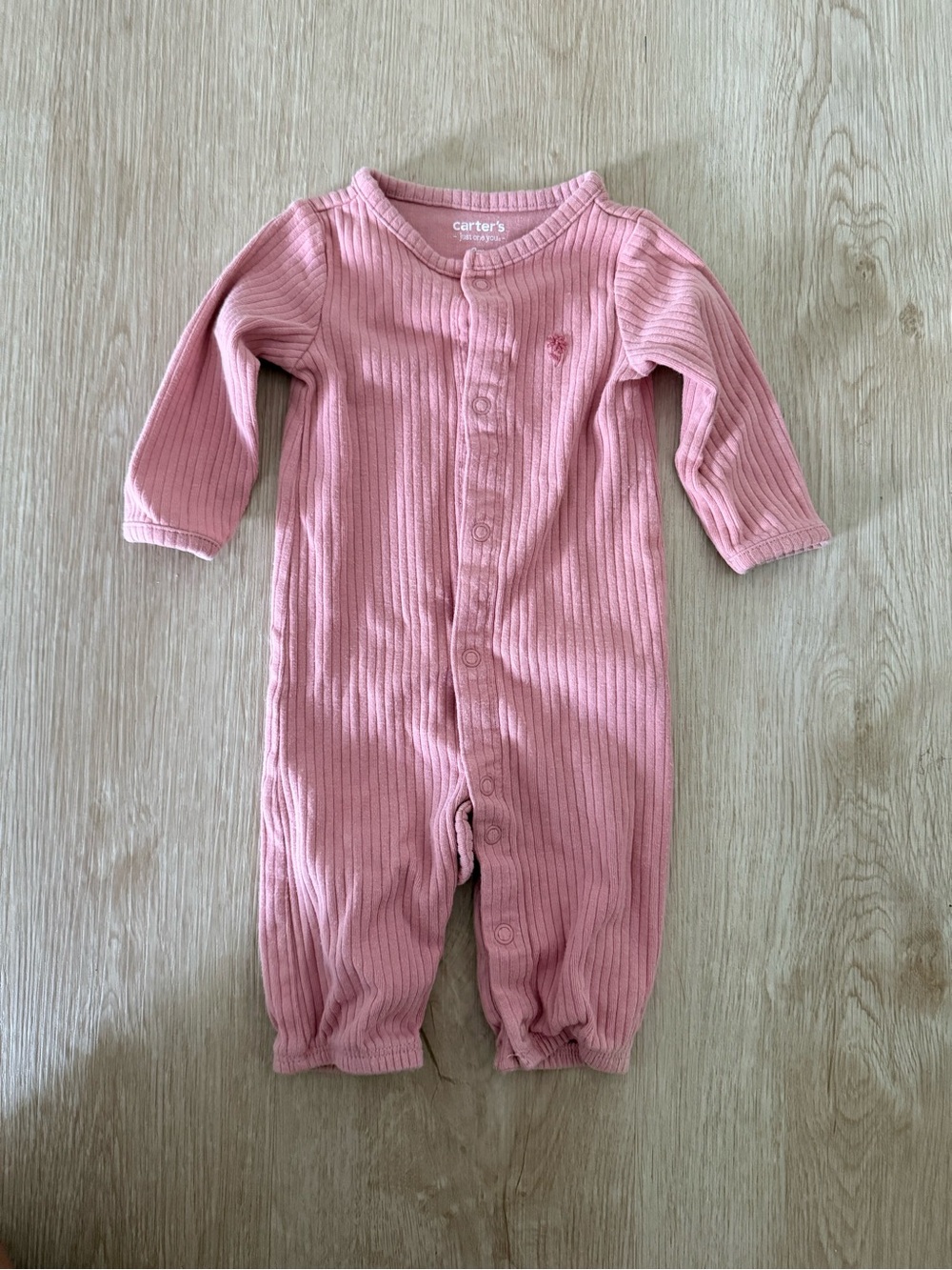 Carter's Dusty Pink Ribbed Baby One-Piece